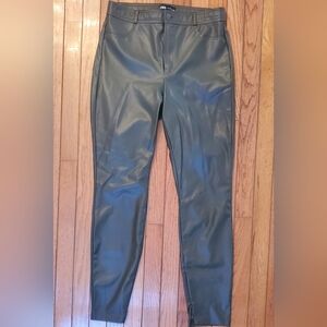 Gray/Olive Faux Leather Pants